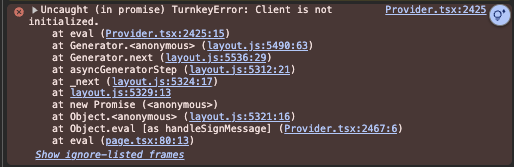 Client is not initialized error