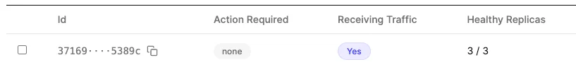 Deployment details when LIVE