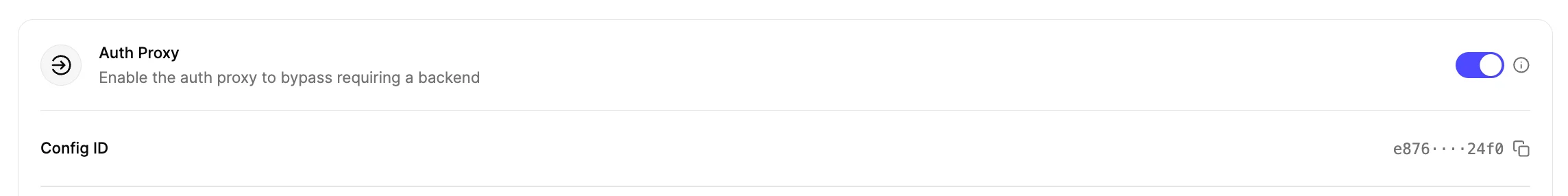 Auth Proxy Config id