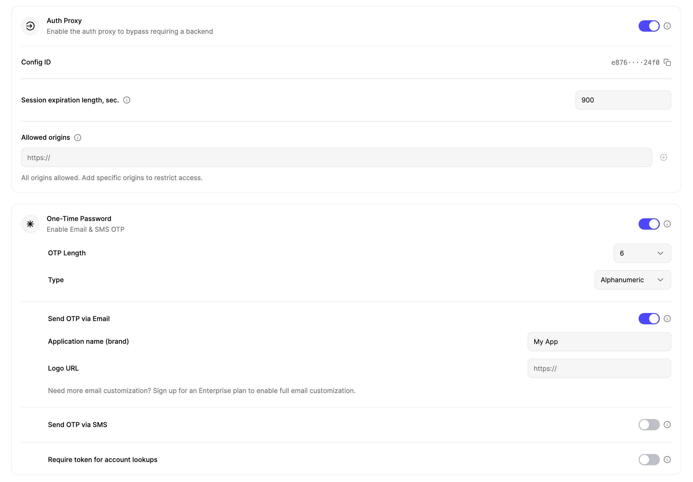 Auth Proxy options