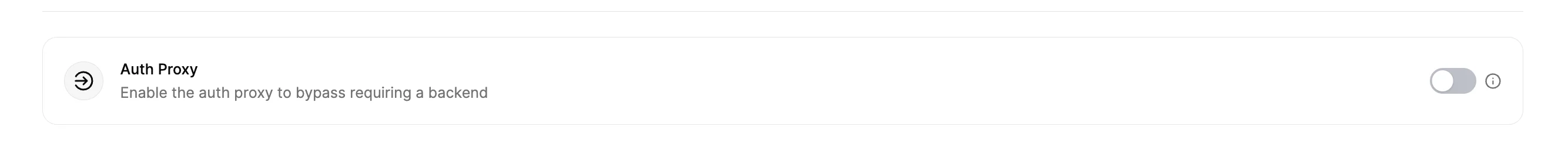 Auth Proxy toggle