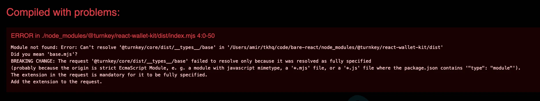 Create React App error