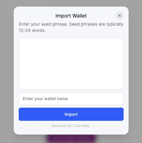 Import Wallet Modal