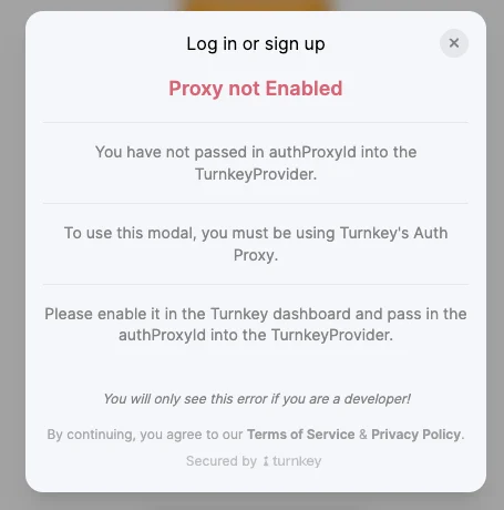 Proxy not enabled