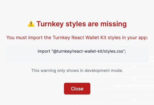 Turnkey styles are missing