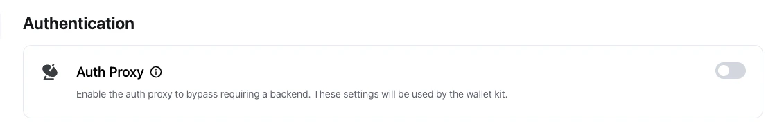 Auth Proxy toggle
