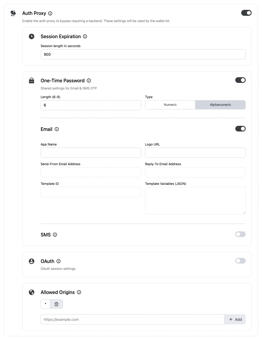 Auth Proxy options