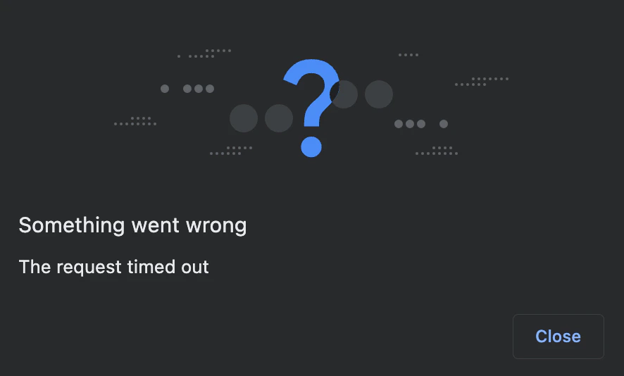 Timeout popup