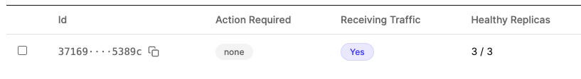 Deployment details when LIVE