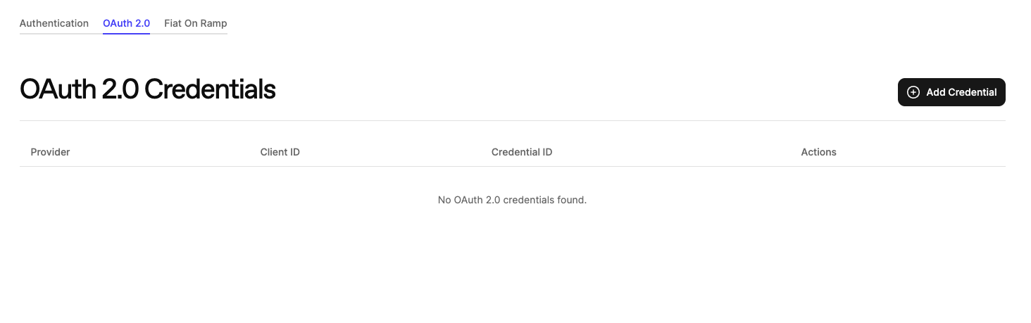 OAuth2.0 providers configuration