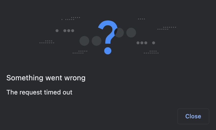 Timeout popup