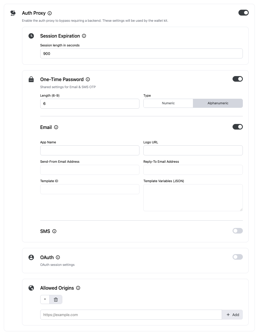 Auth Proxy options