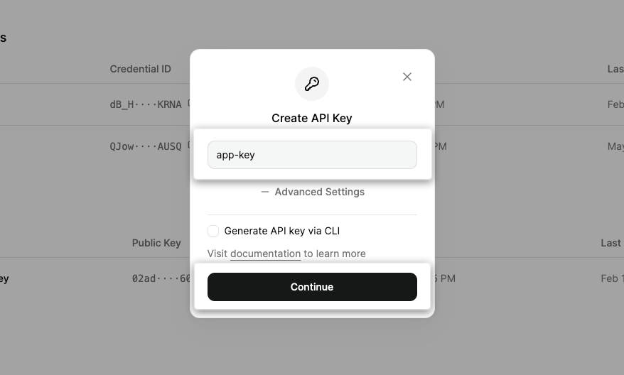 Account setup - Turnkey