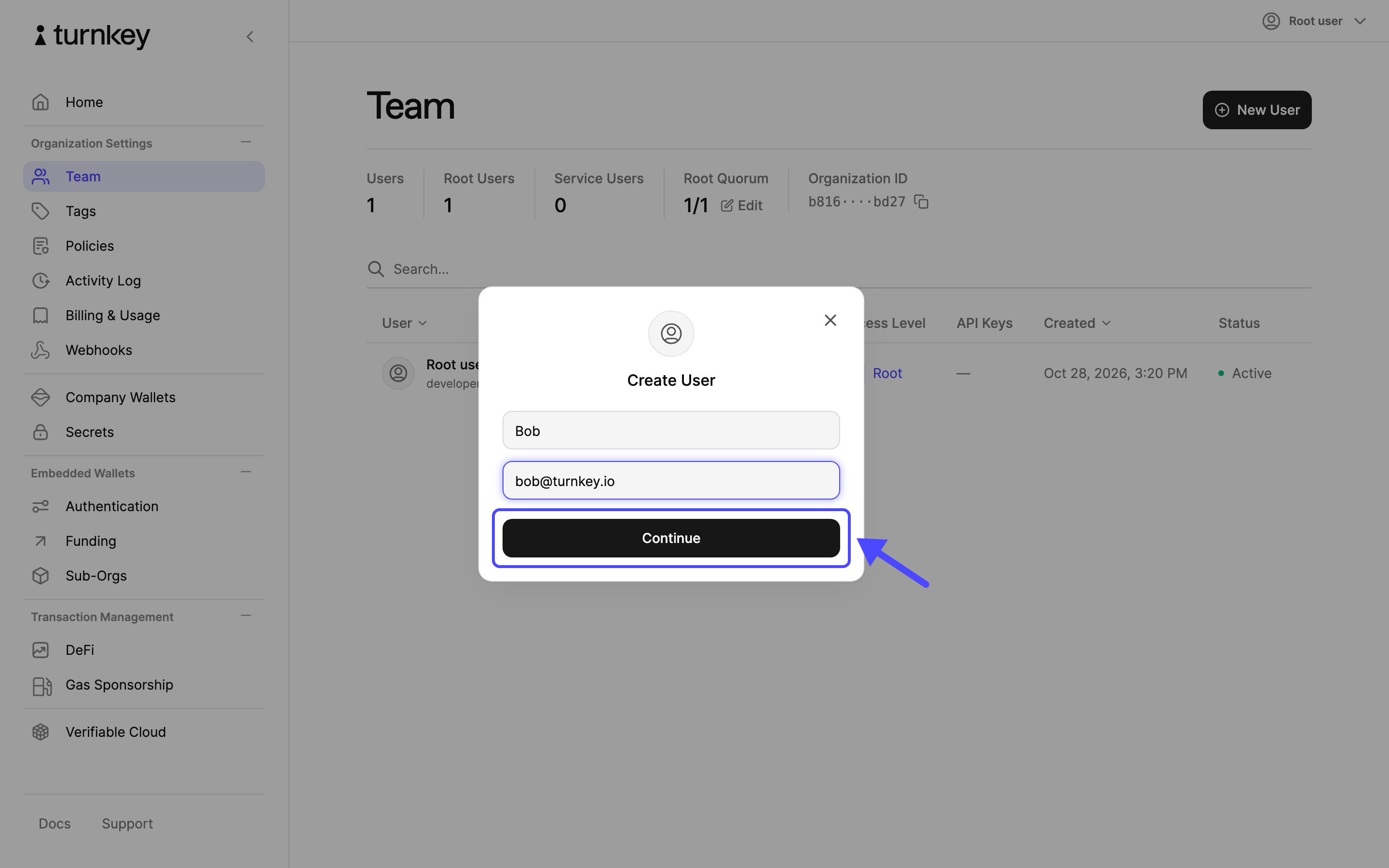 Enter the team member's details