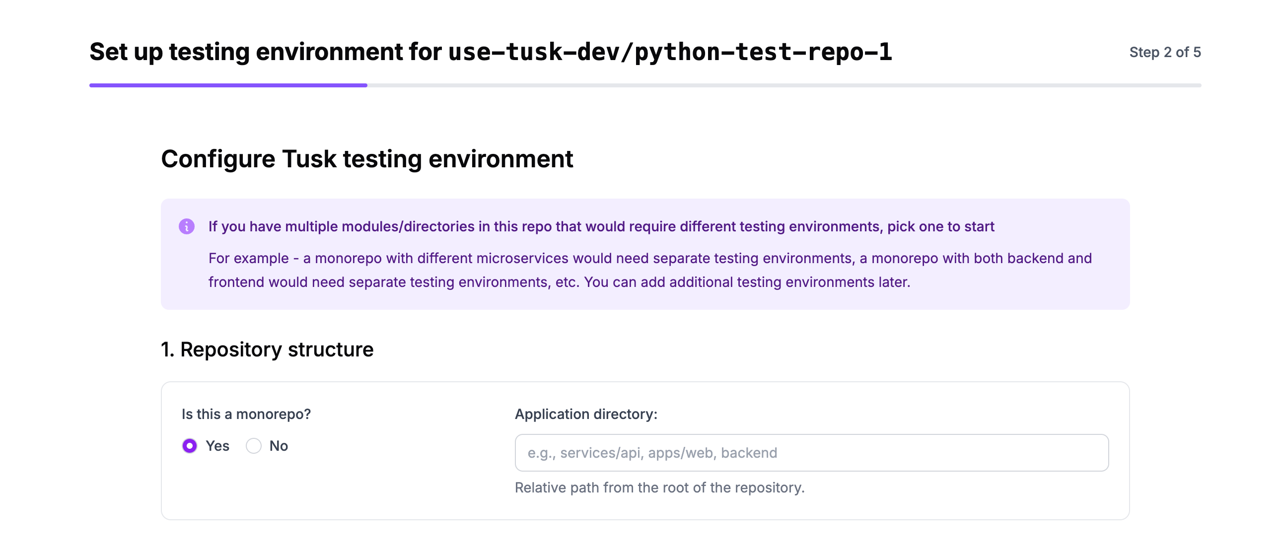 Naming your test environment