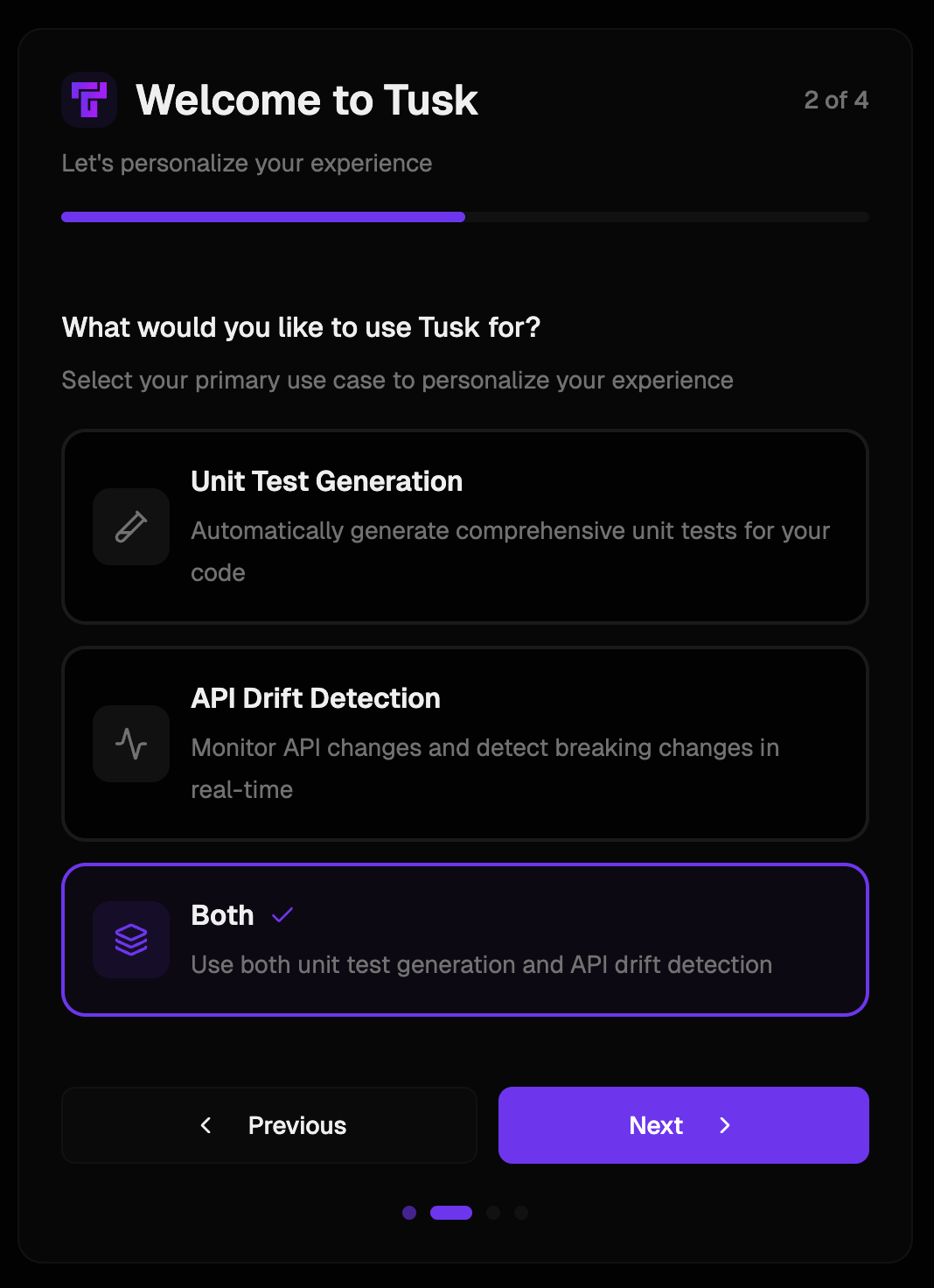 Onboarding wizard step 1