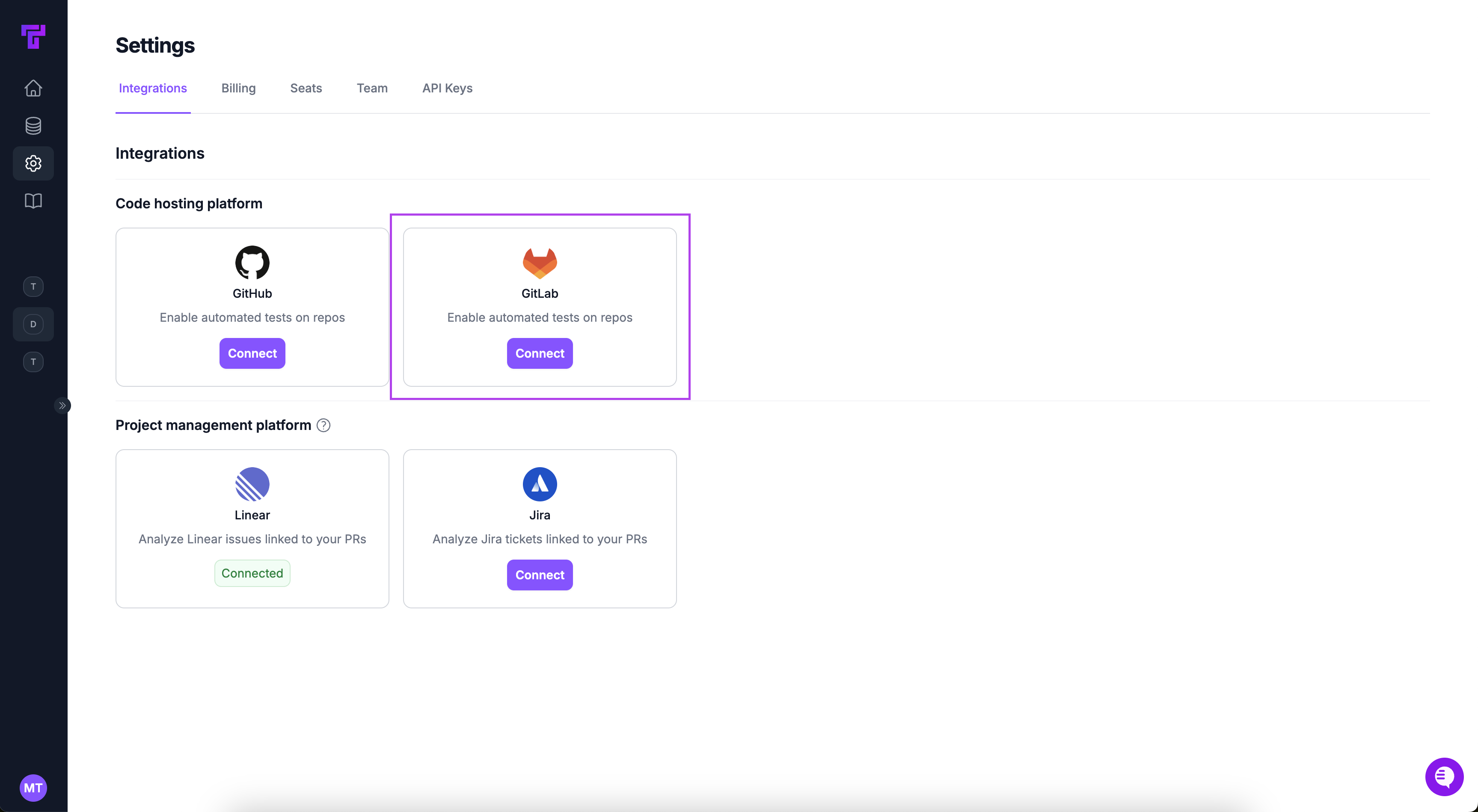 Integration page