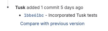 GitLab commit with tests in light mode