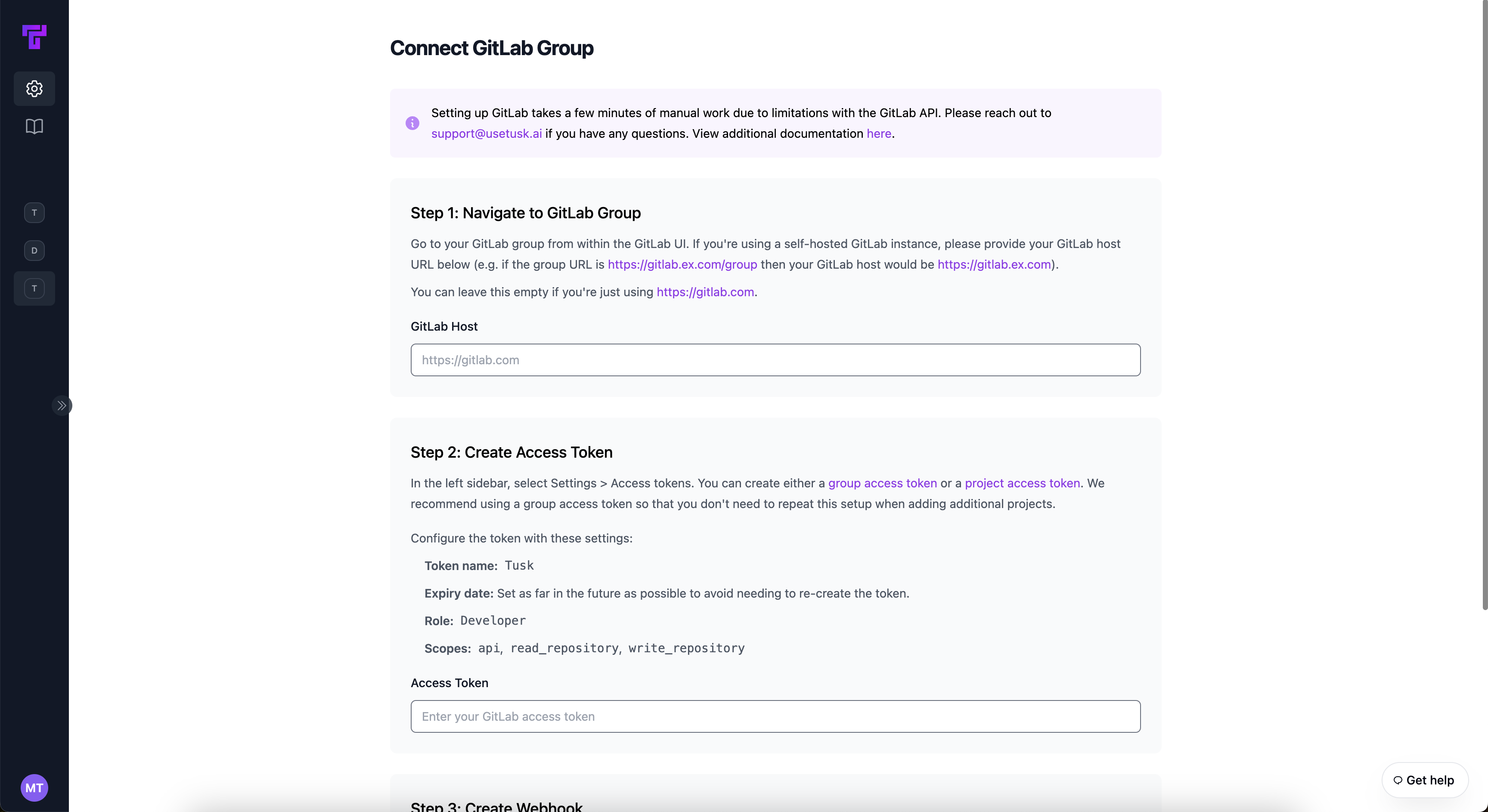 GitLab integration page