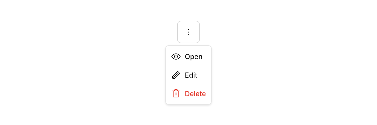 Basic dropdown menu example