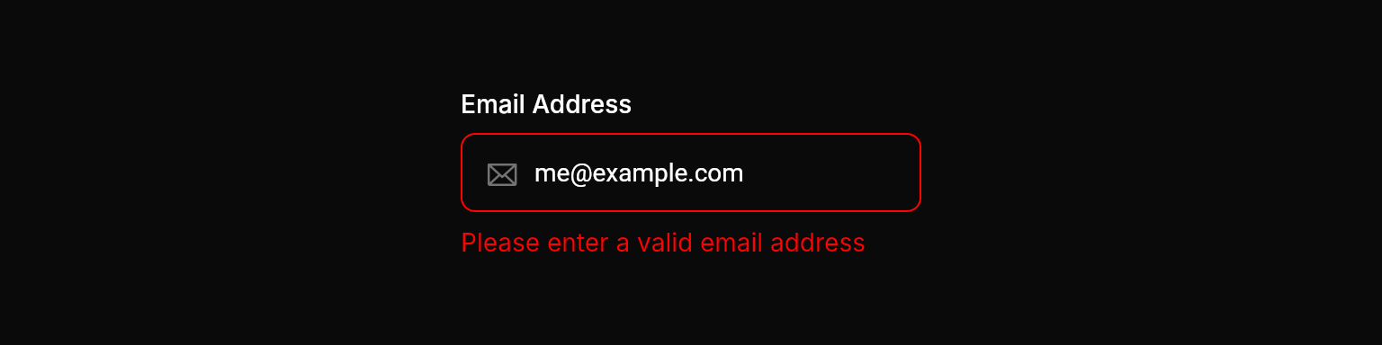 Text field error states example