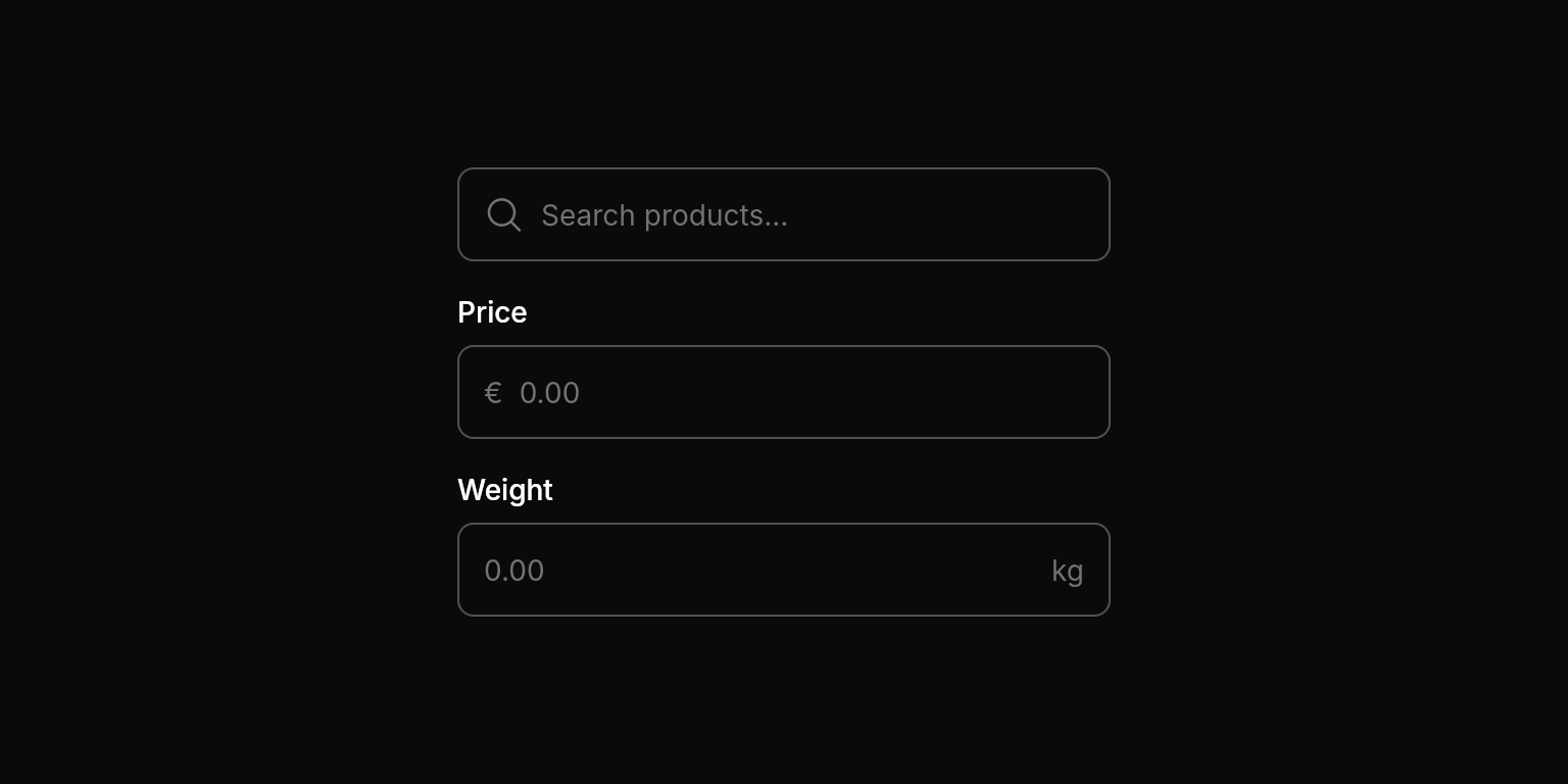 Text field with icons example