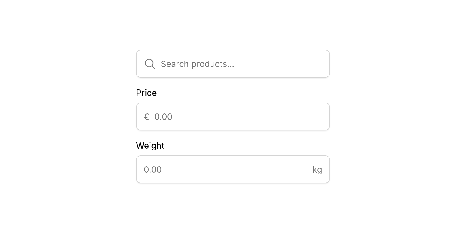 Text field with icons example