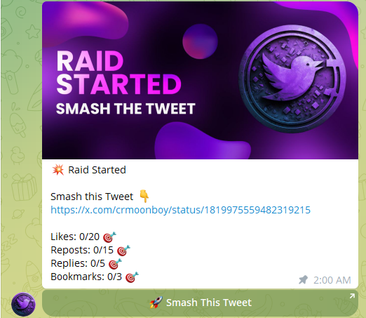 Completed target raid