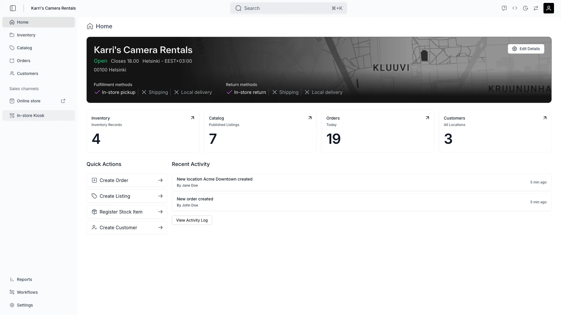 TWICE Admin top navigation bar showing global controls