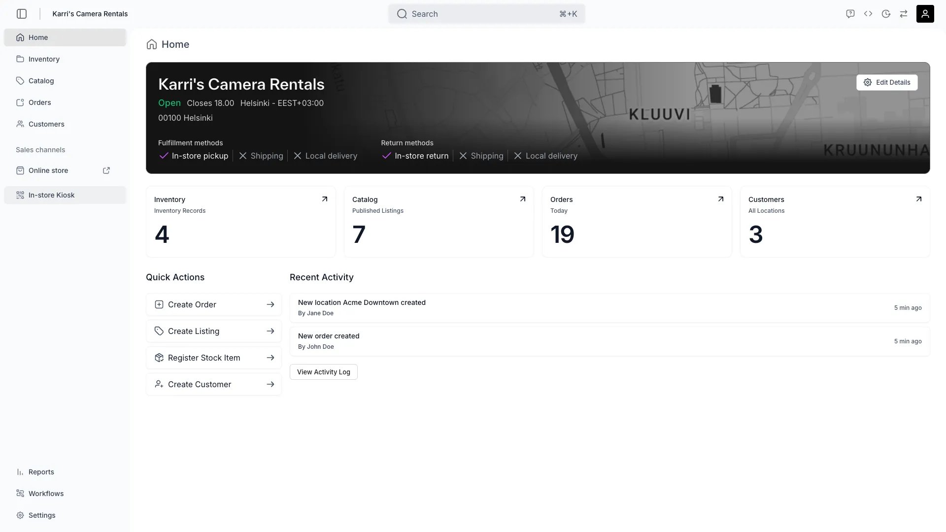 TWICE Admin top navigation bar showing global controls