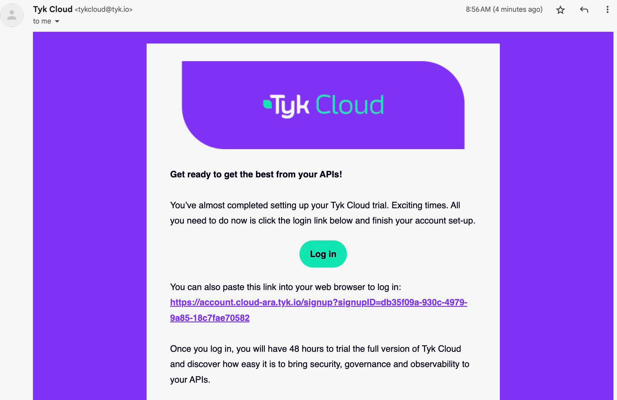 Create Account View Email