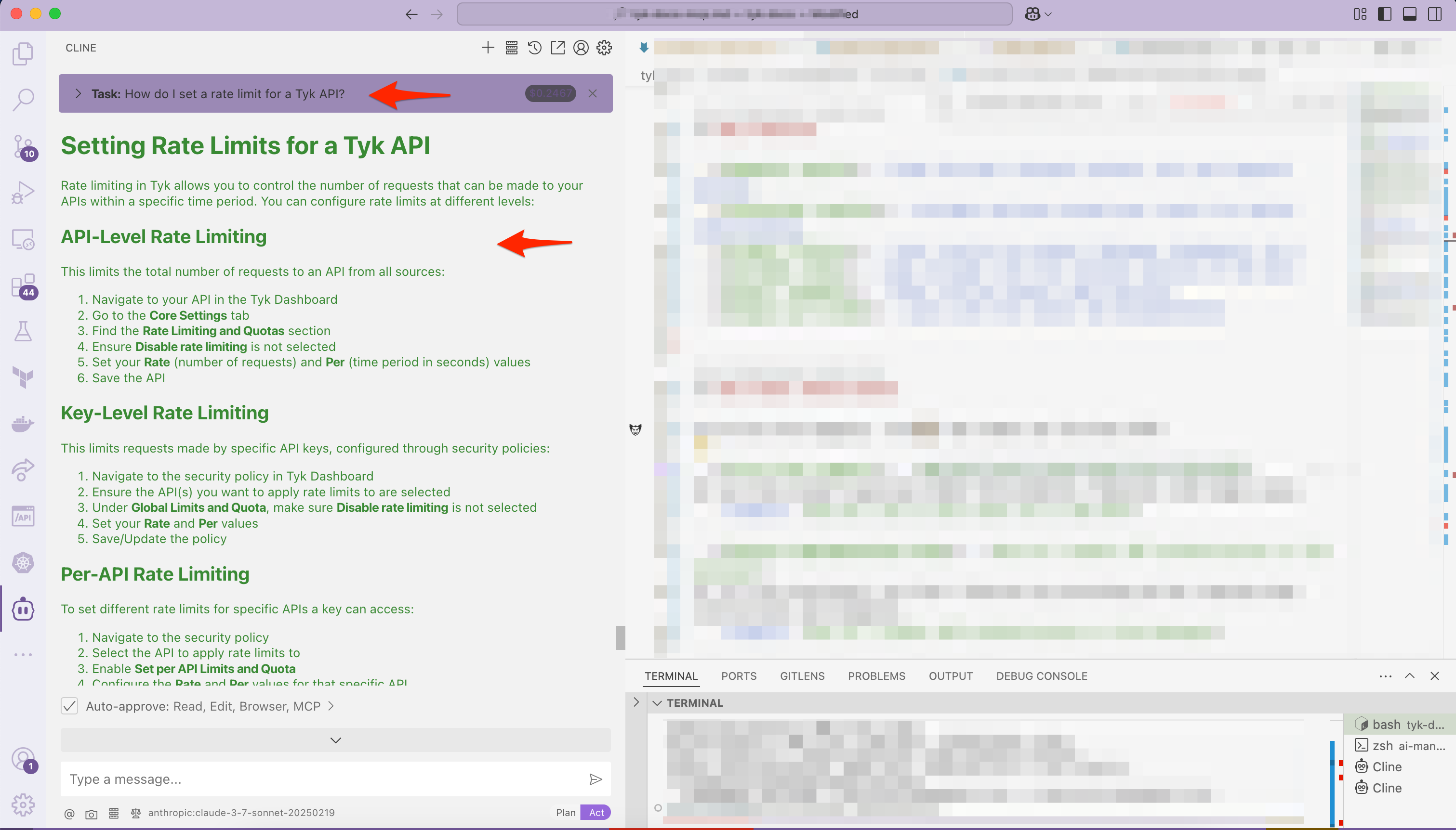 Screenshot of the response to request of AI to create a new user