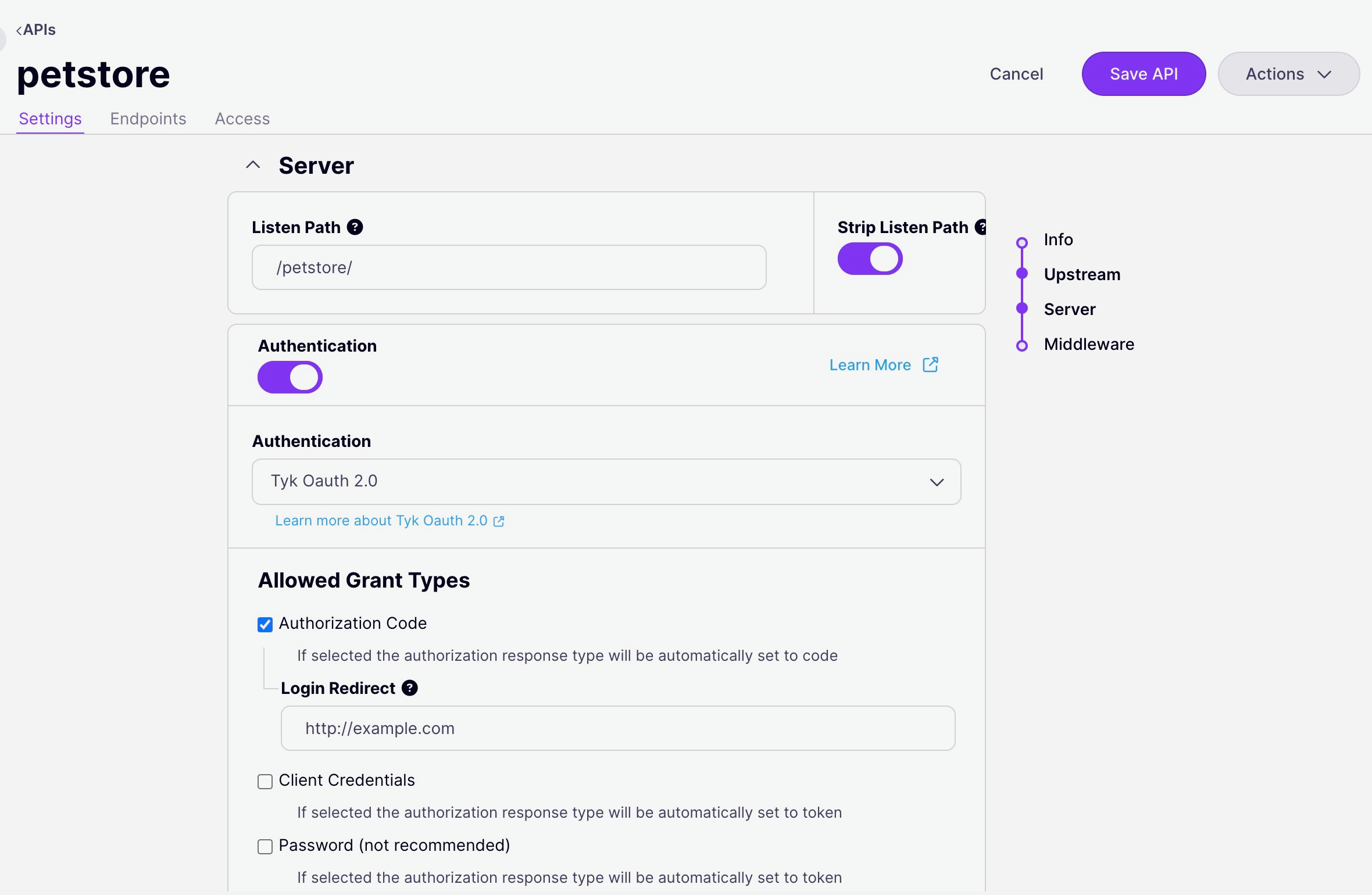 Set Authentication Mode