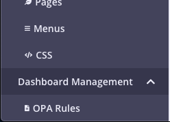 OPA Rules Menu