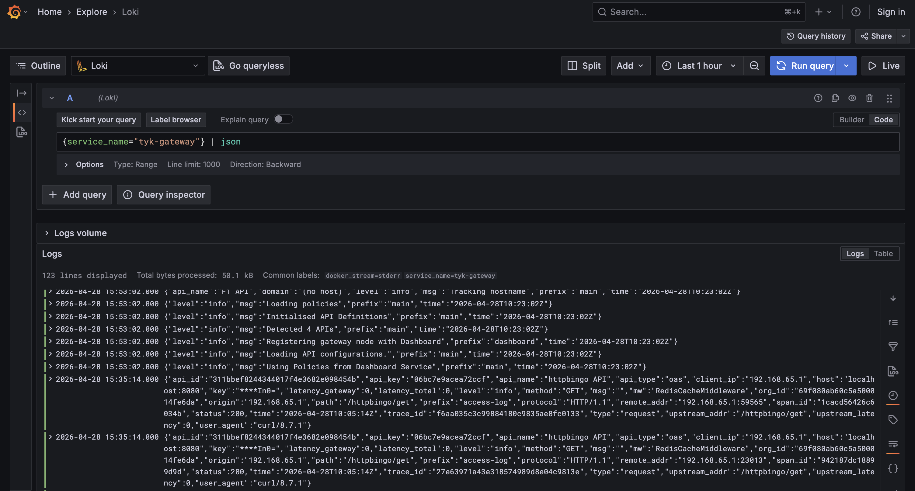 Logs in Grafana