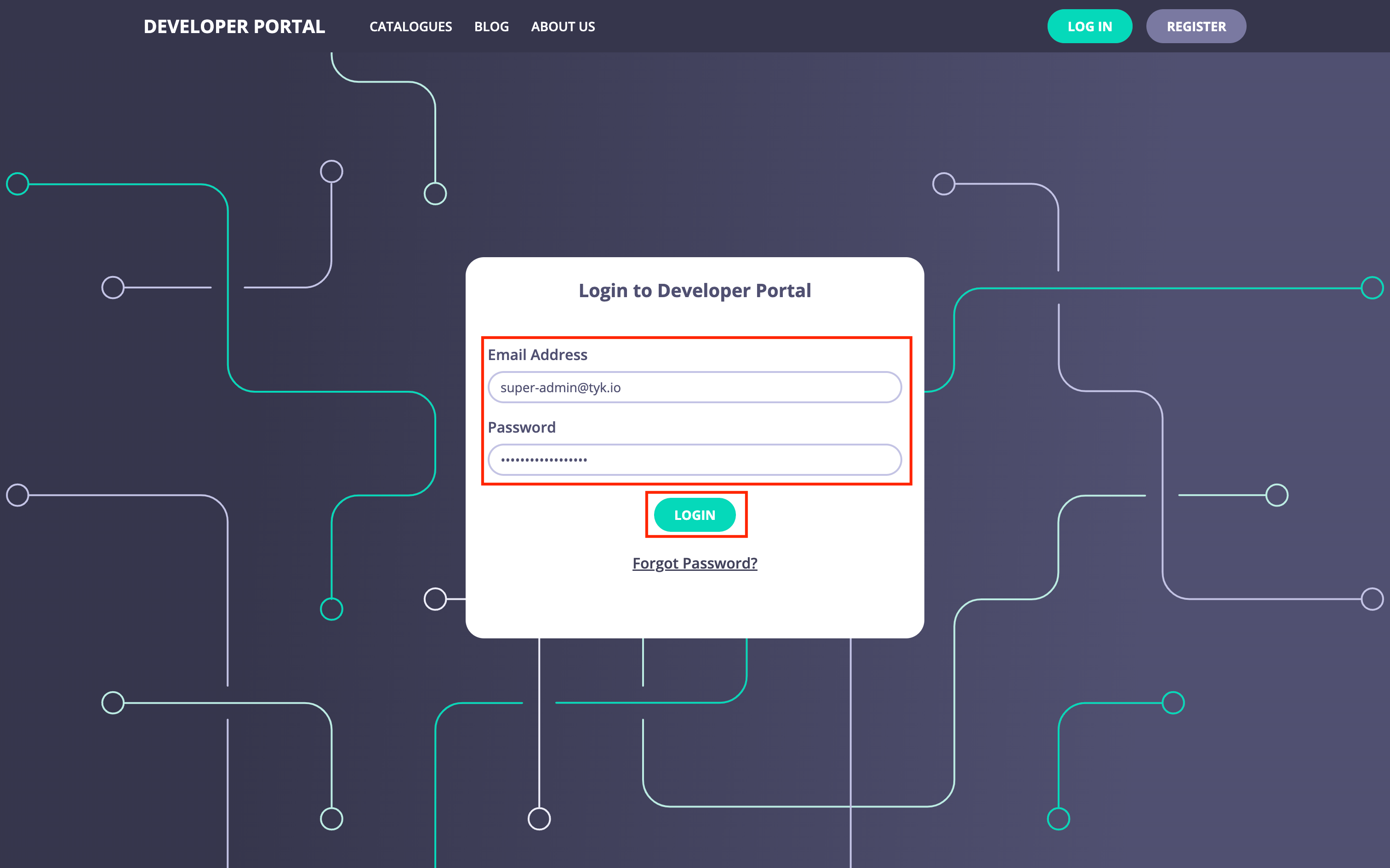 Open the login page