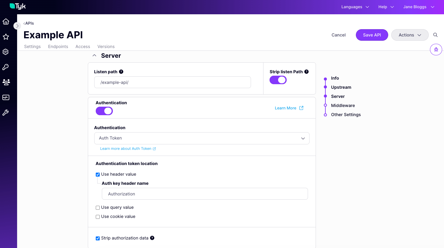 Configuring the Auth Token method