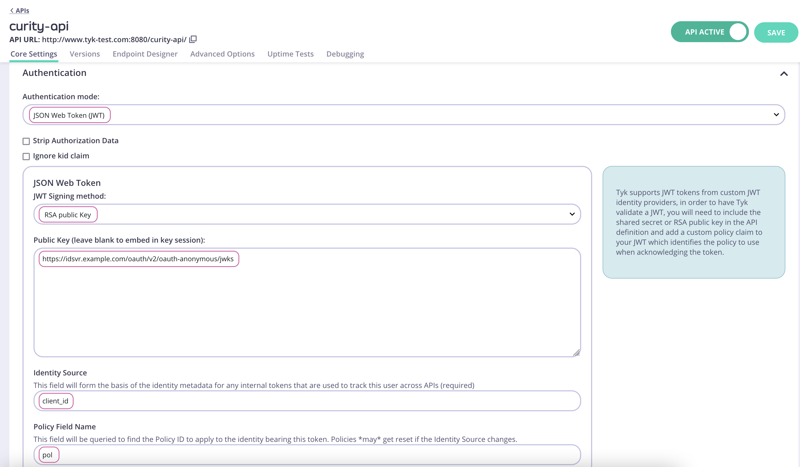 Configure API