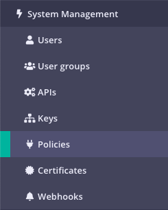 Policies menu link location