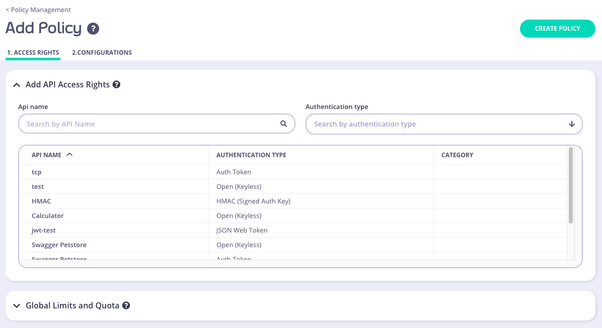 Policy name form