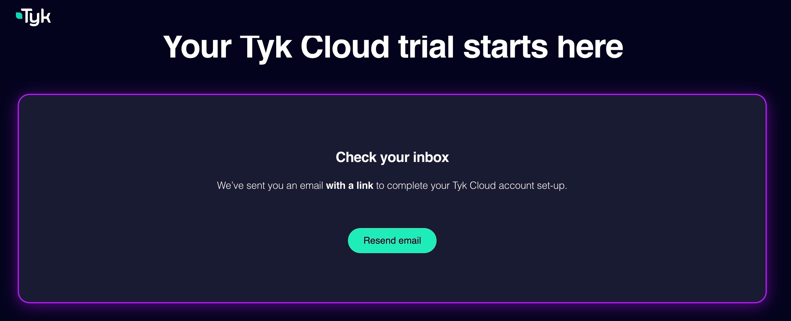 Create Account Resend Email
