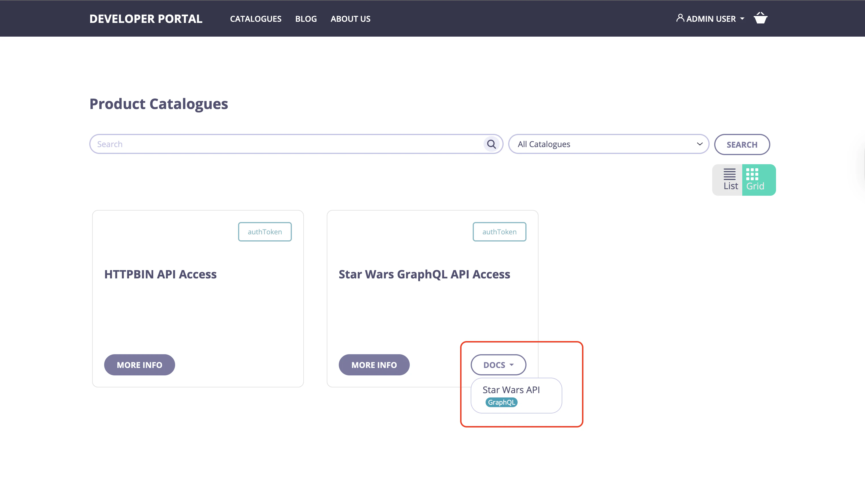 GraphQL API Docs Live Portal