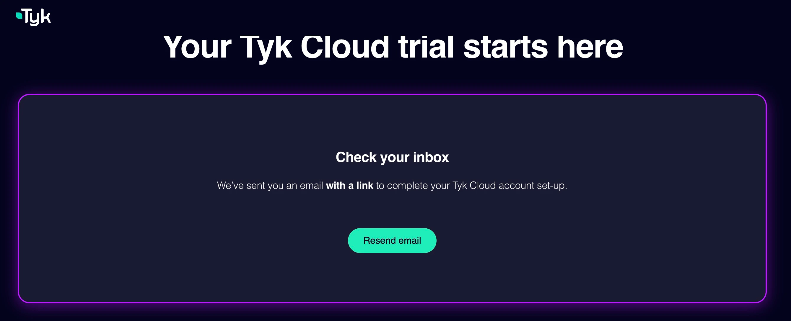 Create Account Resend Email