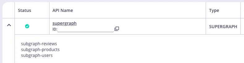 Supergraph API listing