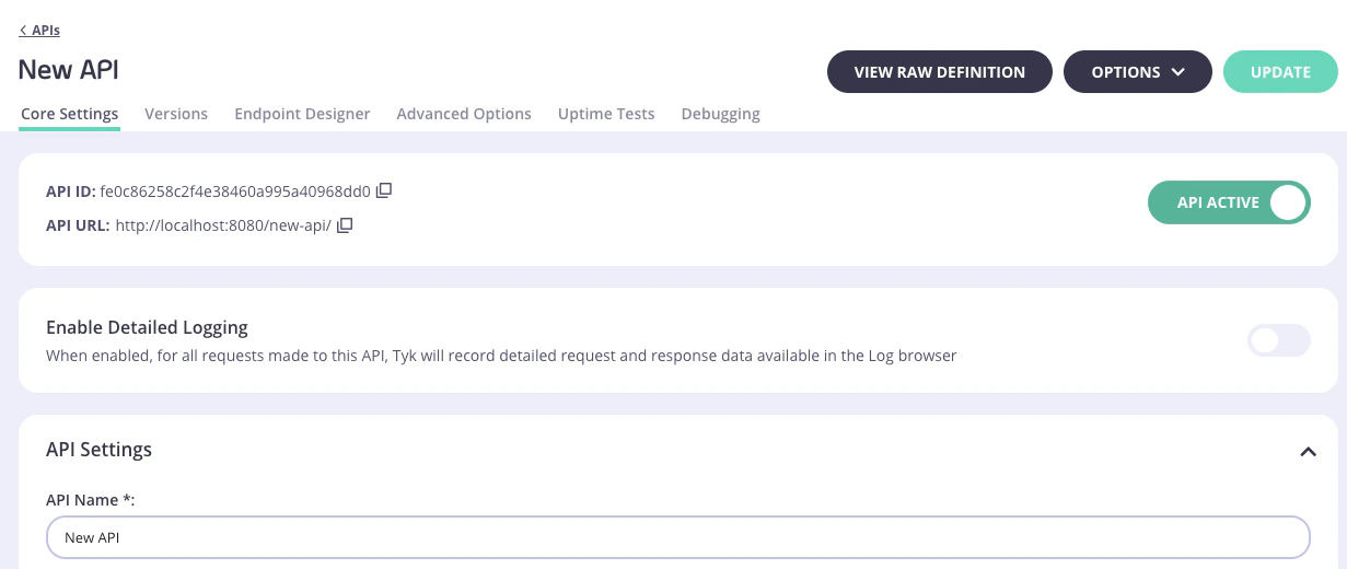 Plugins Classic API screen