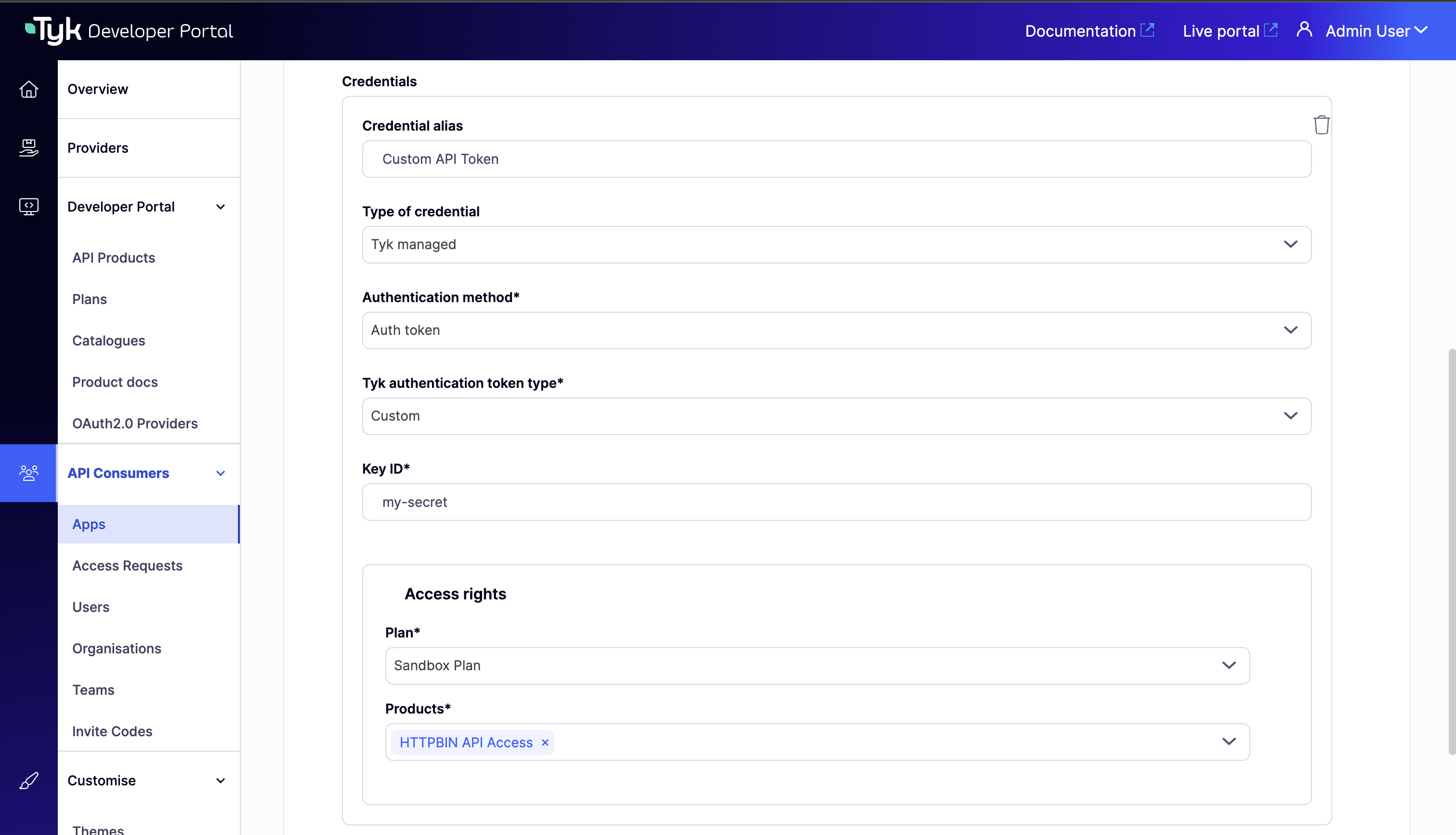 Add Custom Credential Button