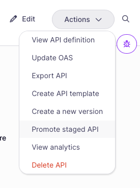 Promoting a staged API