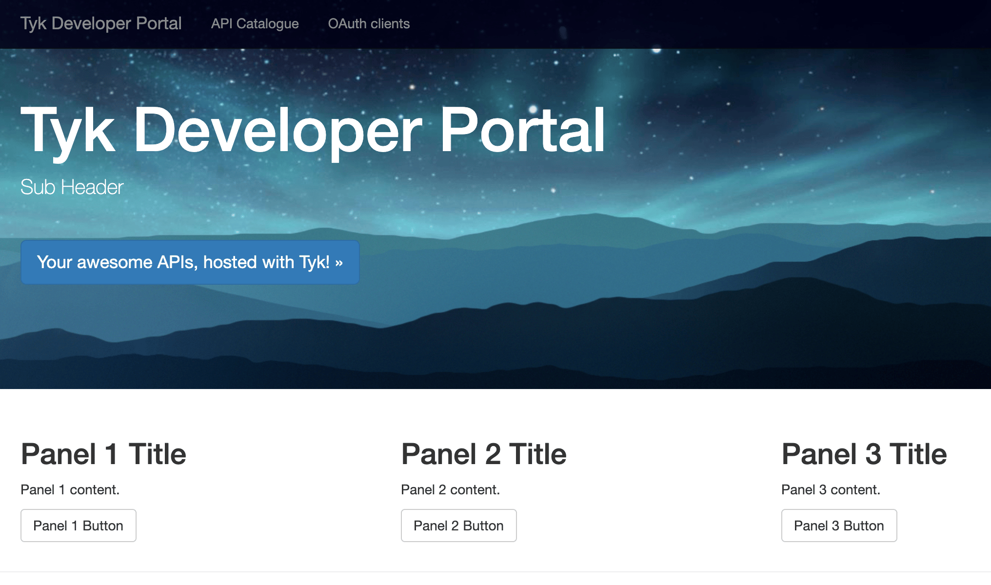 Developer Portal Home Screen