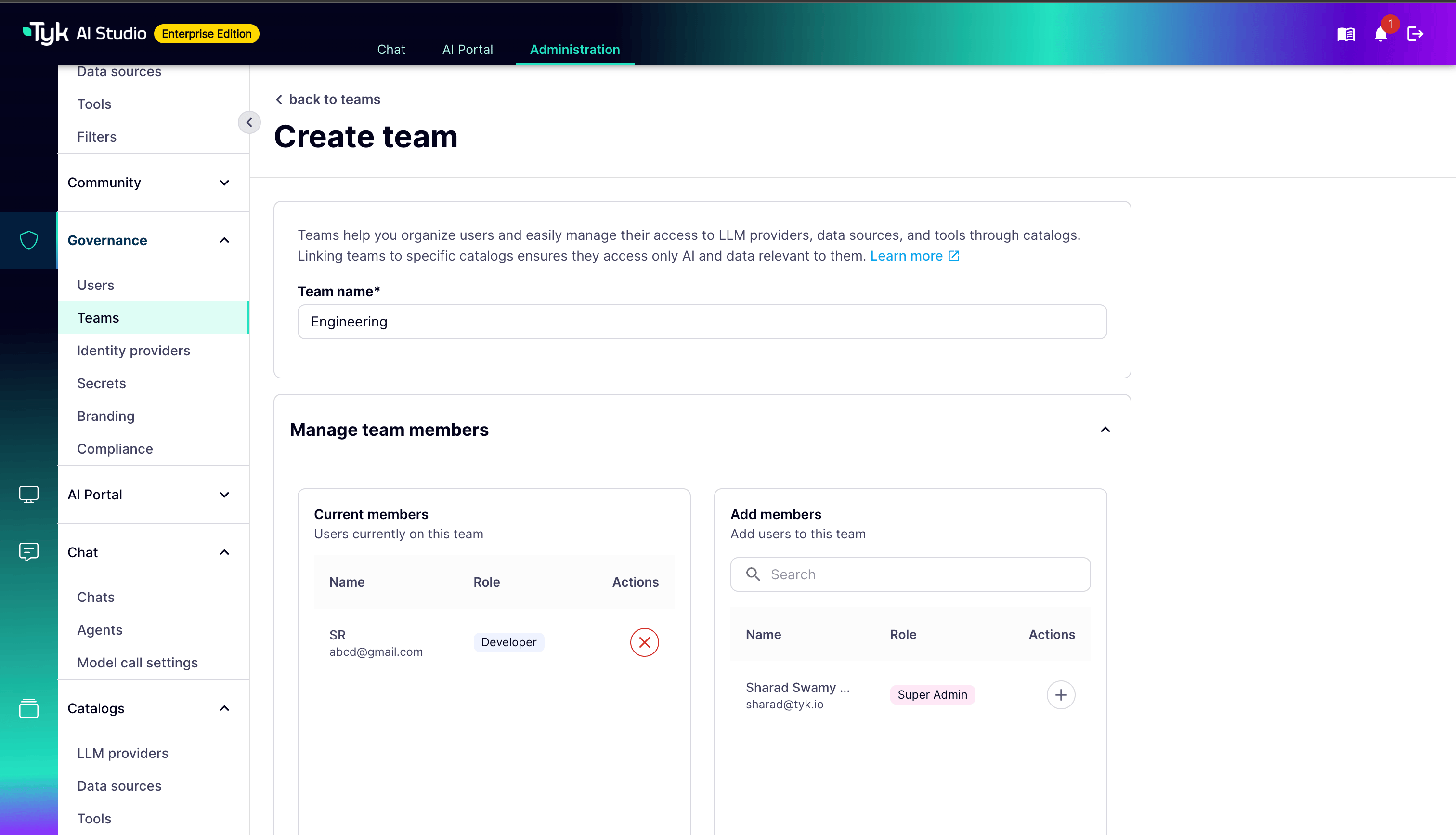 Create Team Form