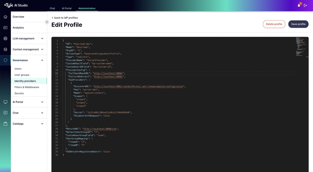 SSO Config UI